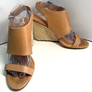 Rebecca Minkoff Women's Tan Leather Espadrille Heeled‎ Sandals in Size 10